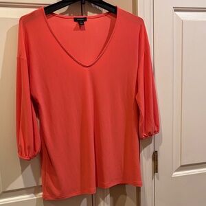 Halogen Coral V-Neck Blouse